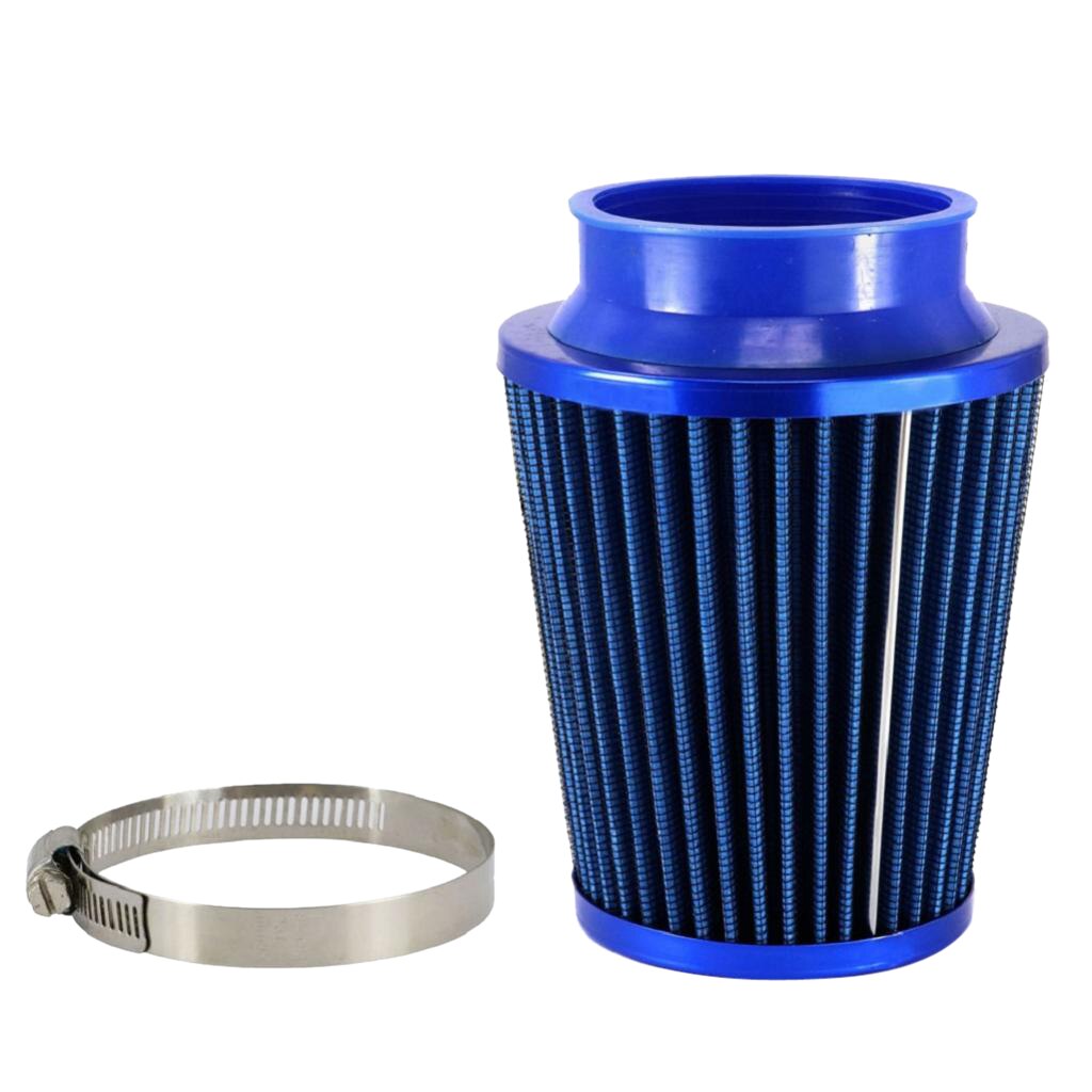 Blue 3'' Car Cold Air Intake Filter Cleaner Direct Replacement