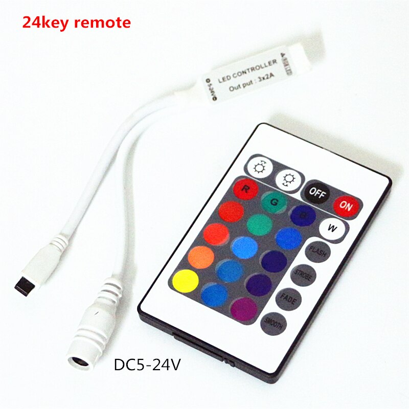 24 44 Sleutels Mini LED IR RGB Afstandsbediening DC5V 12 V 24 V draadloze IR Remote Dimmer voor 2835 3014 3528 5050 RGB LED Strip licht