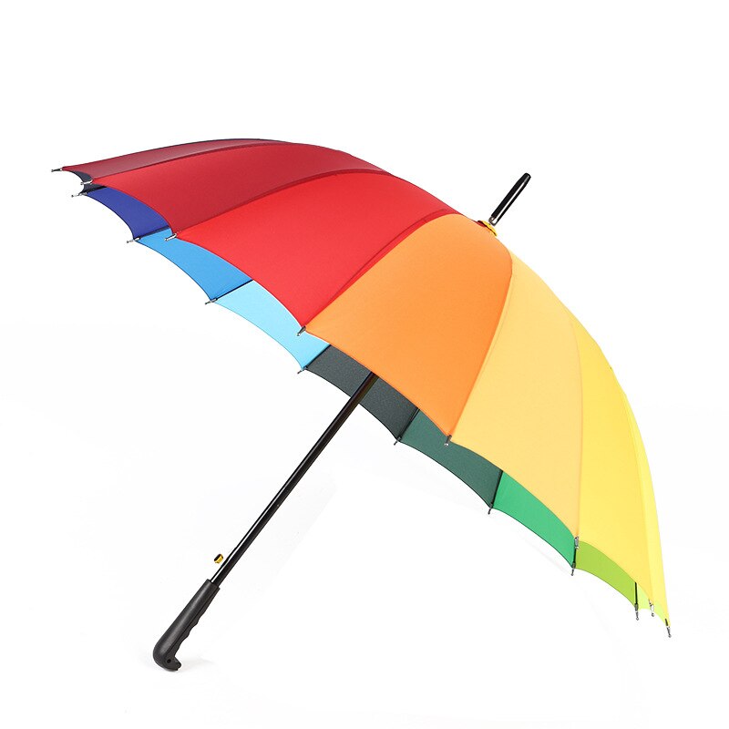 16K a prueba de viento Arco Iris paraguas lluvia mujeres hombres Sol caminando mucho manejar sombrillas rectas para Golf automática abierto sombrilla