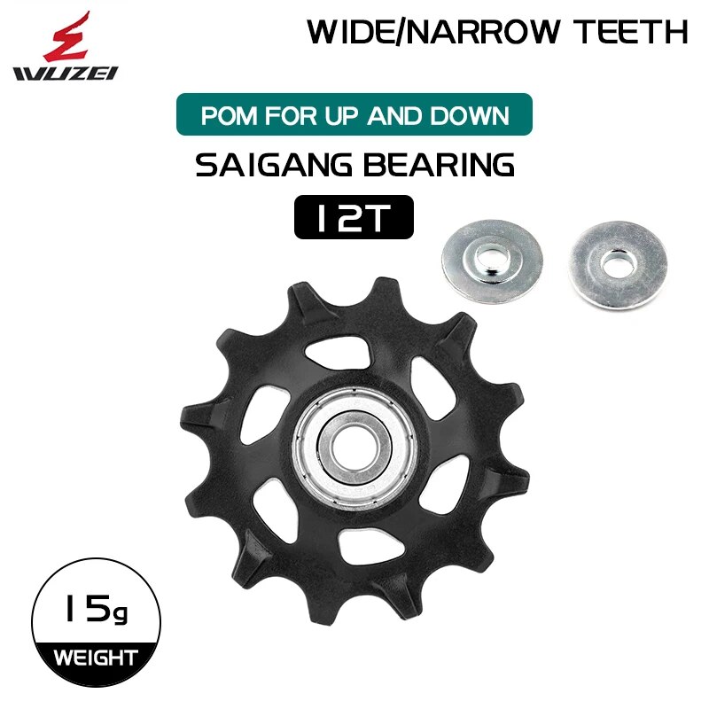 WUZEI Fahrrad Riemenscheibe Lagerbier Rad 11T 12T 13T14T15T16T17T Rennrad Führungsrad für Shimano Sram MTB Jockey Schaltwerk: Grün