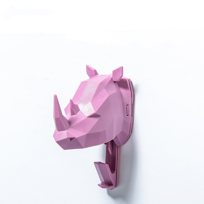 Decoratieve geometrische dierenkop kleur haak stereo hertenkop wandhanger wanddecoratie jas sleutel tas afvalhaak: B