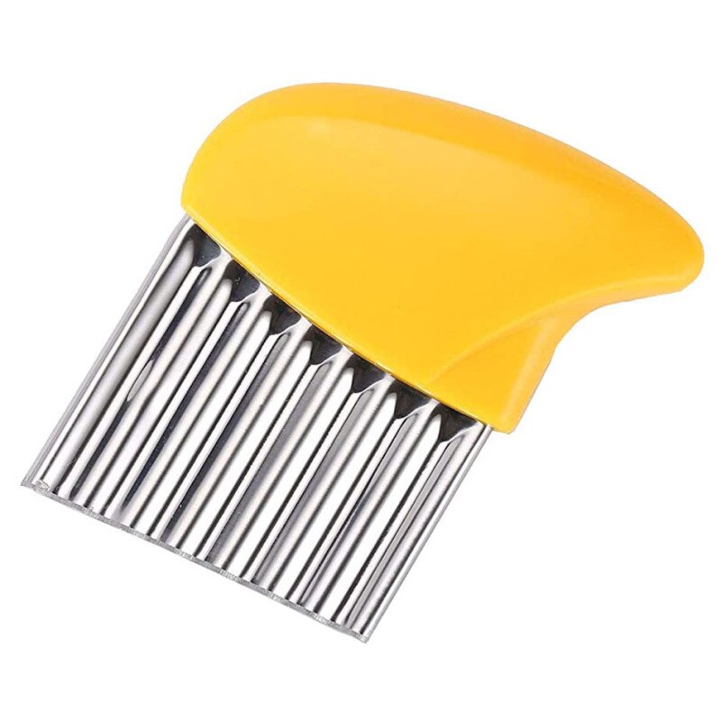 Potato Onion Radish Cucumber Wavy Sliced Wrinkled French Fries Sliced Potato Chip Knife Kitchenware Gadget: Gold