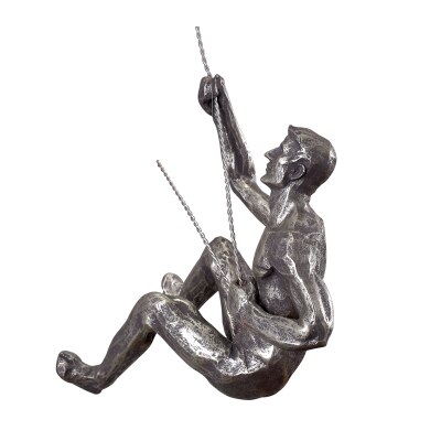 Industriell stil klättring man harts järn tråd vägghängande dekoration skulptur figurer retro staty dekor: Typ b-ljus färg