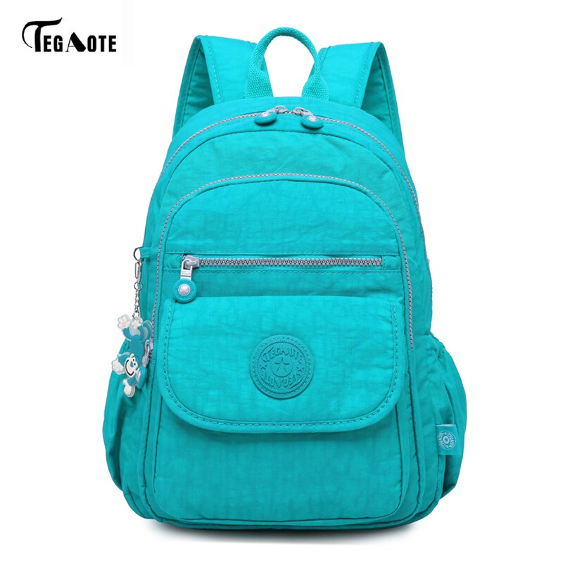 TEGAOTE Small Backpack for Teenage Girl School Backpacks Women Luxury Bolsa Casual Nylon Waterproof Bagpack Mochila: 15
