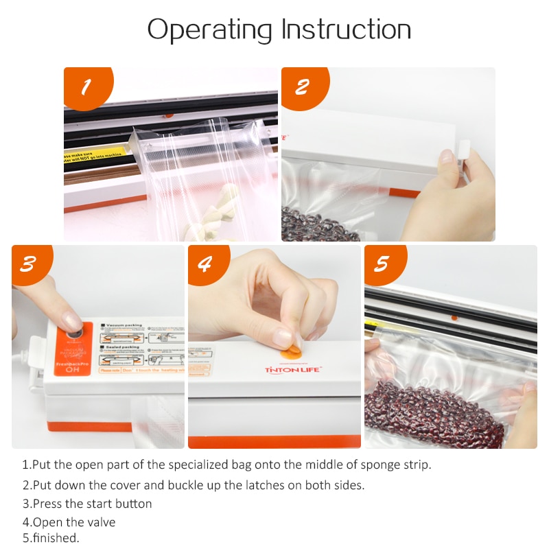 Tinton life vacuum food sealer vacuum sealer påsar vakuum sealer lock