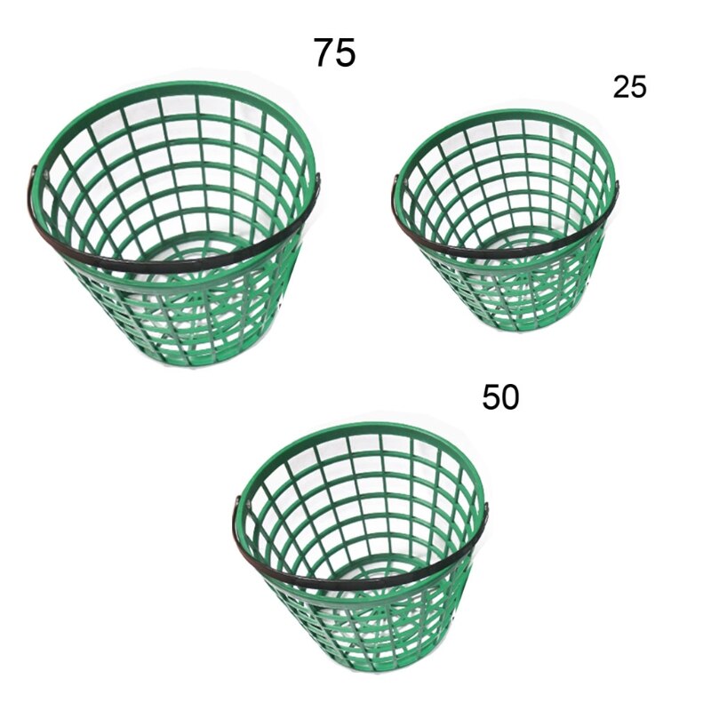 Portable Golf Ball Basket Green Durable Nylon Golfball Container with Handle PXPF