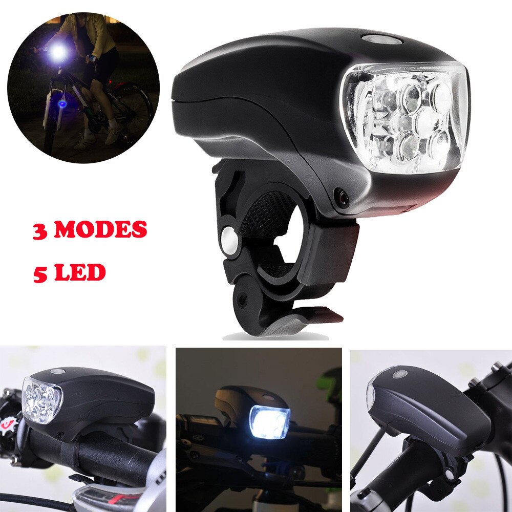 Fietsen Bike Front Light Fiets Super Bright 5 Led Voor Head Light Lamp 3-Modes Torch Fiets Accessoires