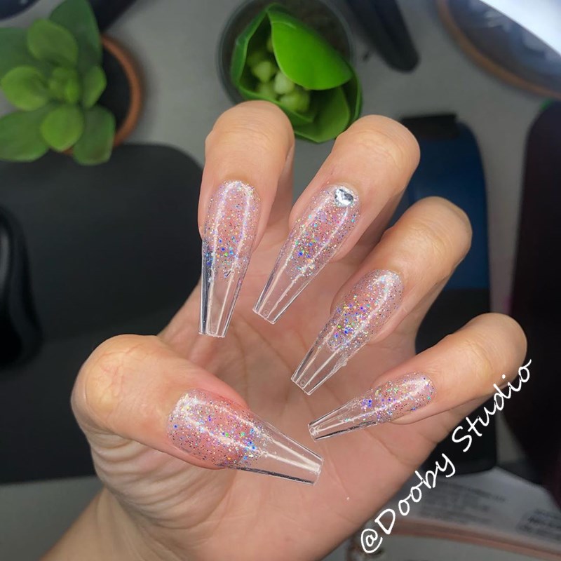 Faux Ongles transparents en acrylique, 200 pièces, Capsule cercueil, affichage artificiel, Nail Art, pointe artificielle