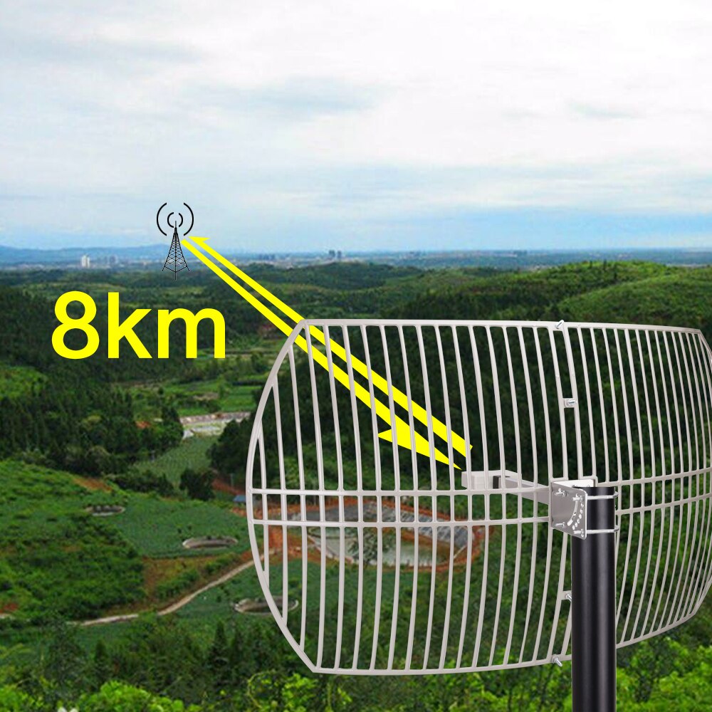 Antena parabólica de red 3G 4G LTE para exteriores, repetidor de señal para DCS/LTE 1710 WCDMA 2170, ganancia de 24 dBi, 1800-2100 MHz