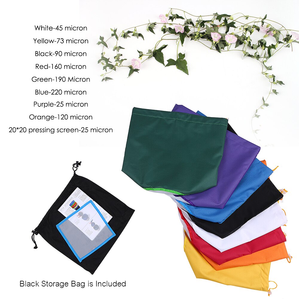 8pcs 5 Gallon Filter Bag Bubble Bag Extraction Planting Growing Bags Garden Grow Bag Hash Herbal Bags Ice Essence Extractor Kit