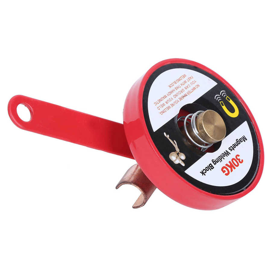 Magnet Welding Block Magnetic Grounding Positioner Clamp Red Alloy Steel 30kg Suction Welding Tool Accessories