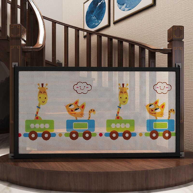 Dog Gate Ingenious Mesh Dog Fence For Indoor and Outdoor Safe Pet Dog Gate Safety Enclosure Pet Supplies Products: Cartoon 89x85cm