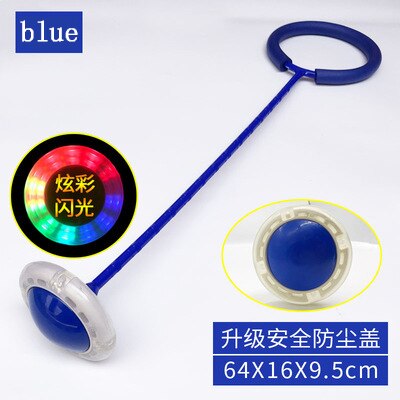 Glowing Bouncing Balls One Foot Flashing Skip Ball Jump Ropes Sports Swing Ball Children Fitness Playing Entertainment Fun Toys: Blue