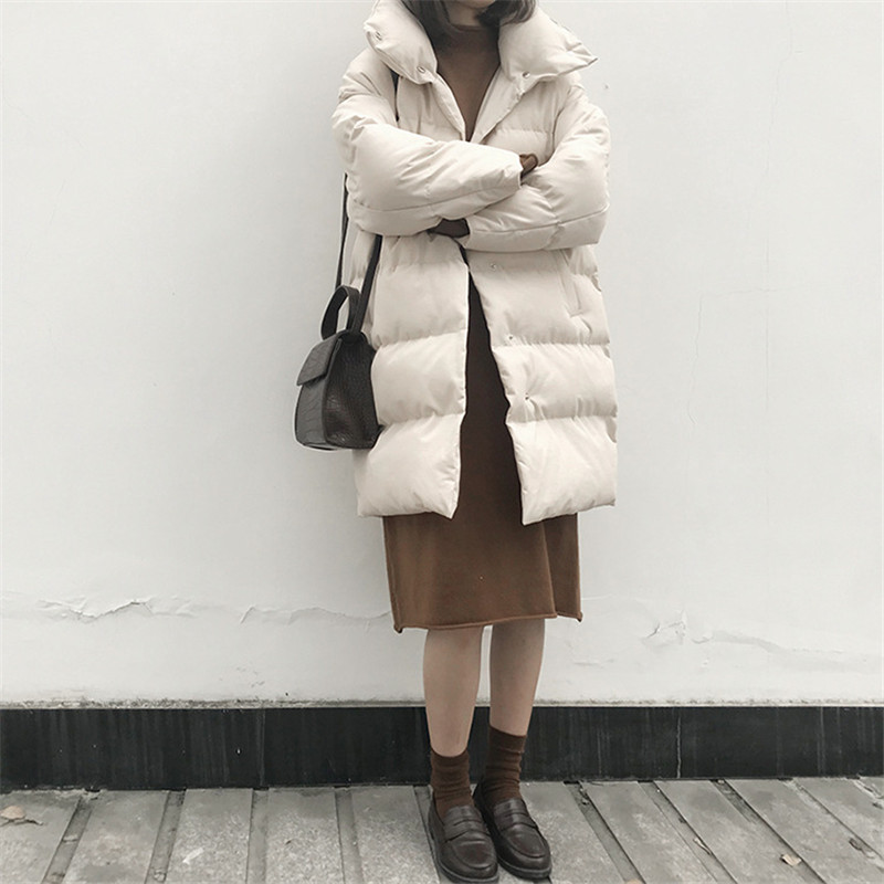 Crriflz dunjakke kvinder vinter overtøj frakker kvindelig lang afslappet varm dun puffer jakke parka branded