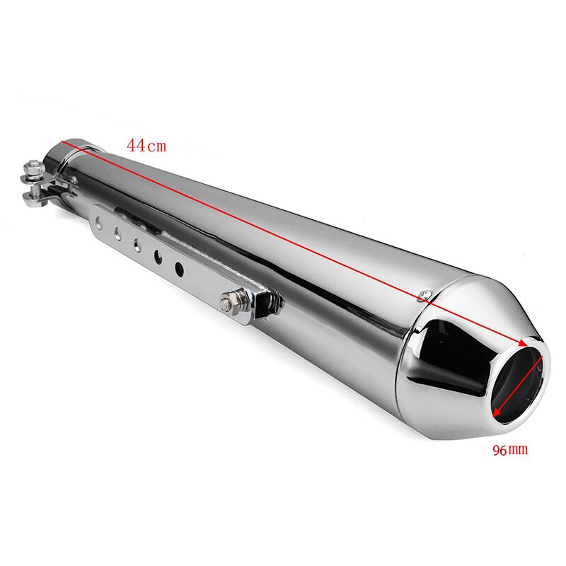 Motorcycle Cafe Racer Exhaust Pipe with Sliding Bracket Matte Silver all