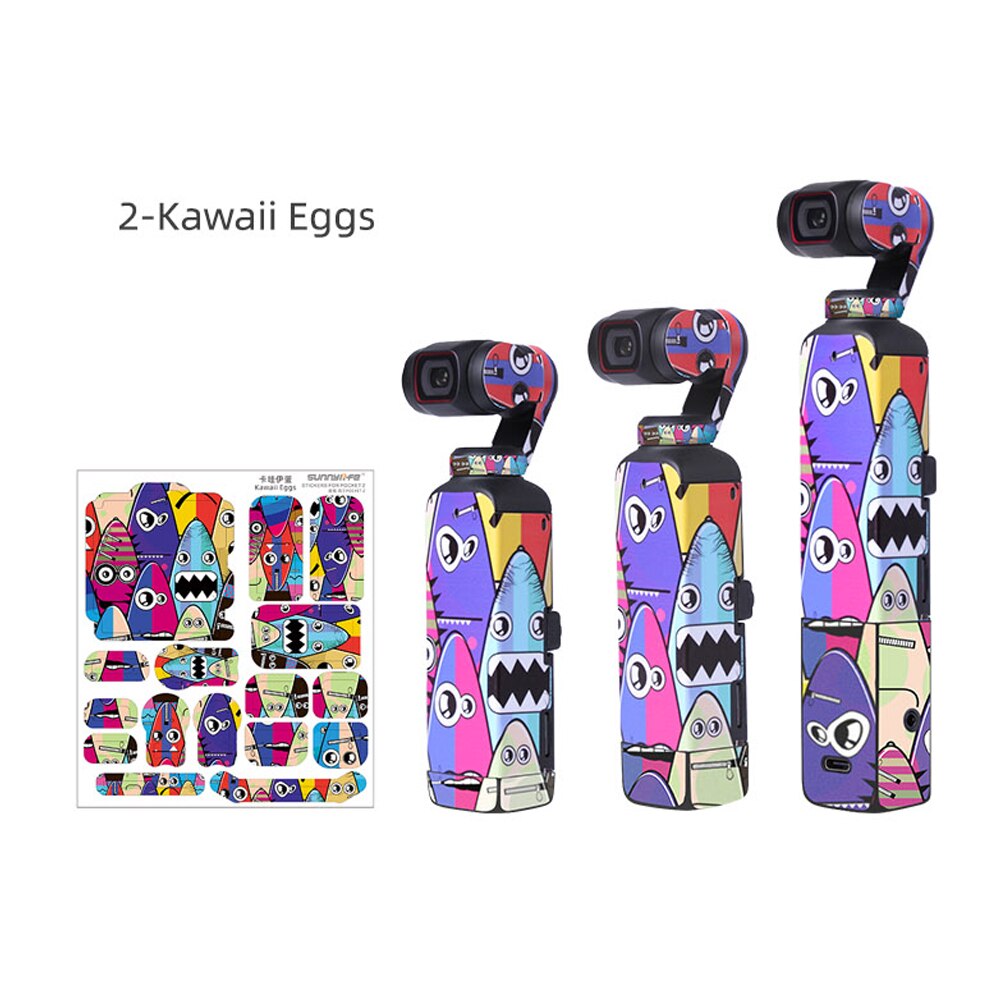 Pcv naklejka odporna na zarysowania skóra dla DJI Pocket 2 kardana ręczna kieszonkowy aparat odporne na zarysowania naklejki filmowe ziarno Protector: 2 kawaii eggs