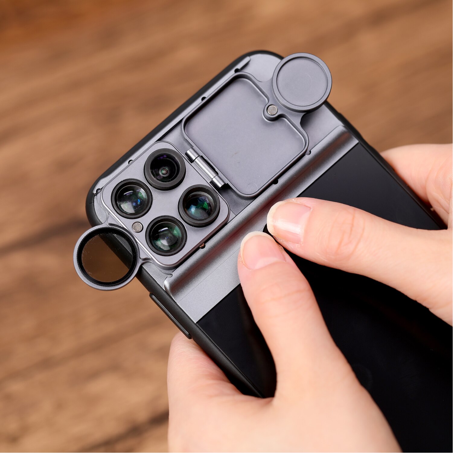 Telefon etui med kamera linse til iphone 11/11 pro /11 pro max cpl filter fish eye vidvinkel makrolinser telefon cover