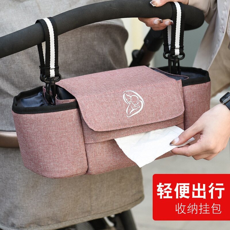 Multifunktionel spædbarns vognpose stor kapacitet bærbar buggy hængende pose fodringsflaske opbevaring blepose