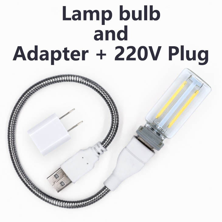 Bombilla LED de filamento USB Retro, luz nocturna con atenuación táctil, luz de ambiente para coche, luz de ambiente para dormitorio, mesita de noche, ahorro de energía, luz nocturna para dormir: Marfíl / 1 W