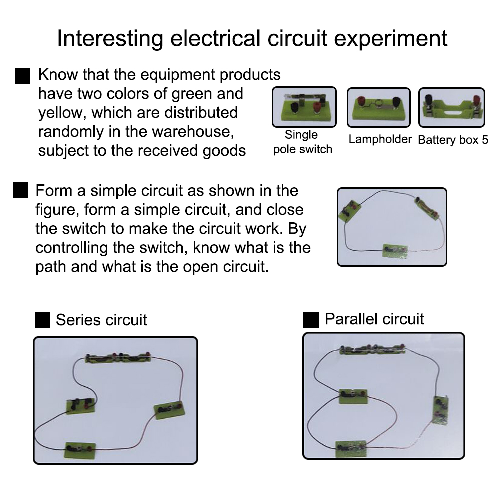Studerende fisica fysik kits elektrisk fysik serie kredsløb parallel kredsløb belysning lille pære videnskab eksperiment sæt