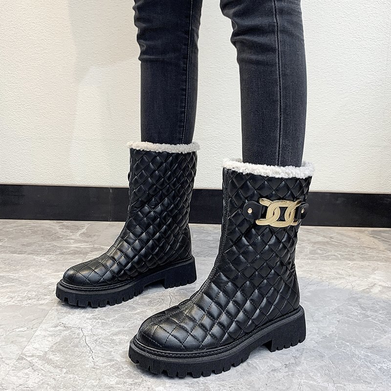 Winter Vrouwen Martin Laarzen Antislip Plus Fluwelen Dikke Warme Katoenen Schoenen Snowboots Wilde Dikke Zool Chelsea korte Laarzen