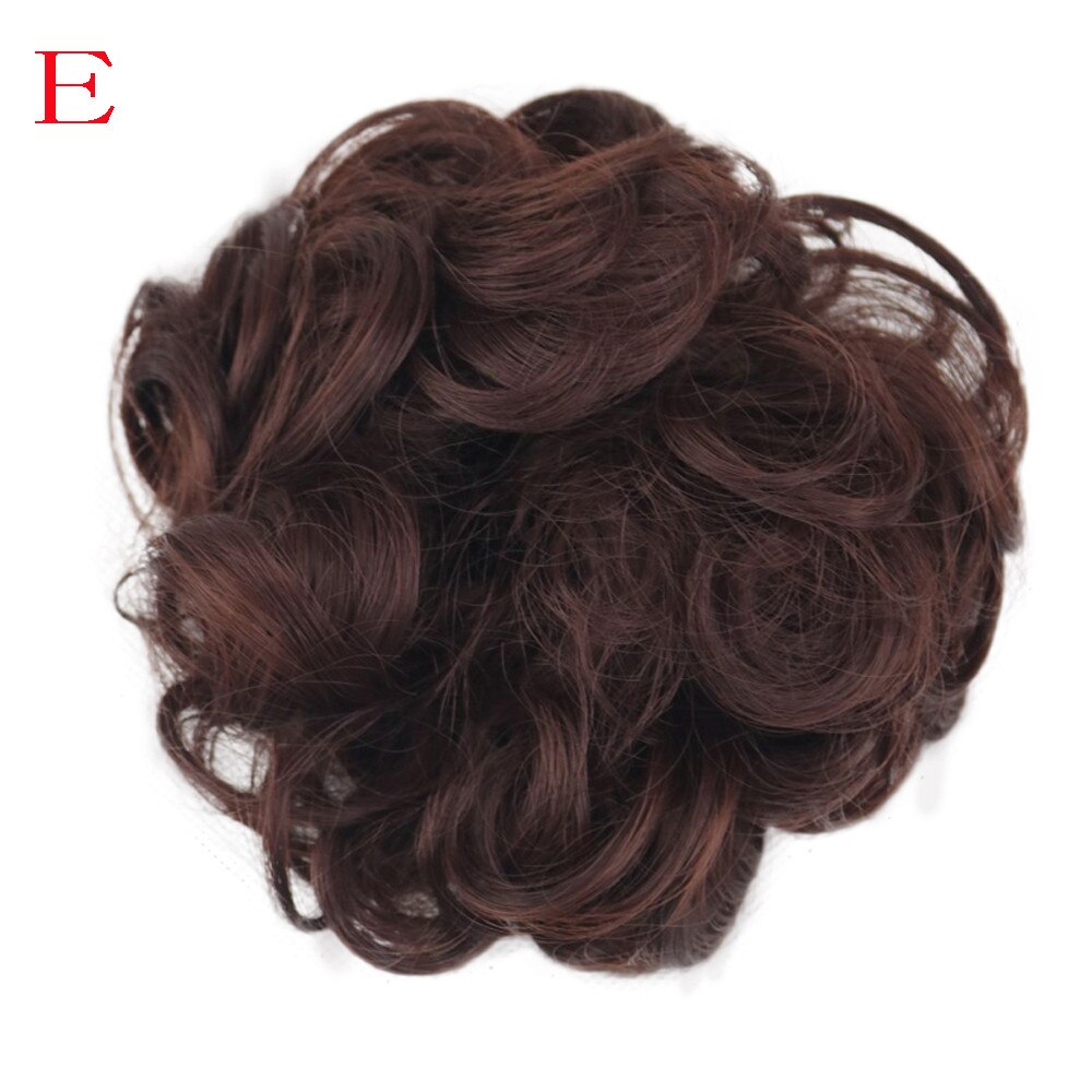 Femmes bouclés désordre chignon cheveux Twirl pièce Scrunchie Extensions coiffure couverture cheveux désordre chignon: E