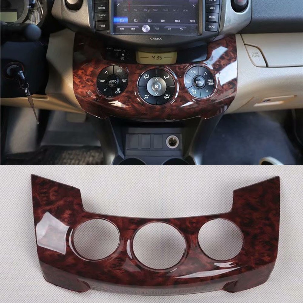 Tablero de automóvil, aire acondicionado, ajuste de la cubierta de Panel de botones, molduras de estilismo para Toyota RAV4 , accesorios de coche