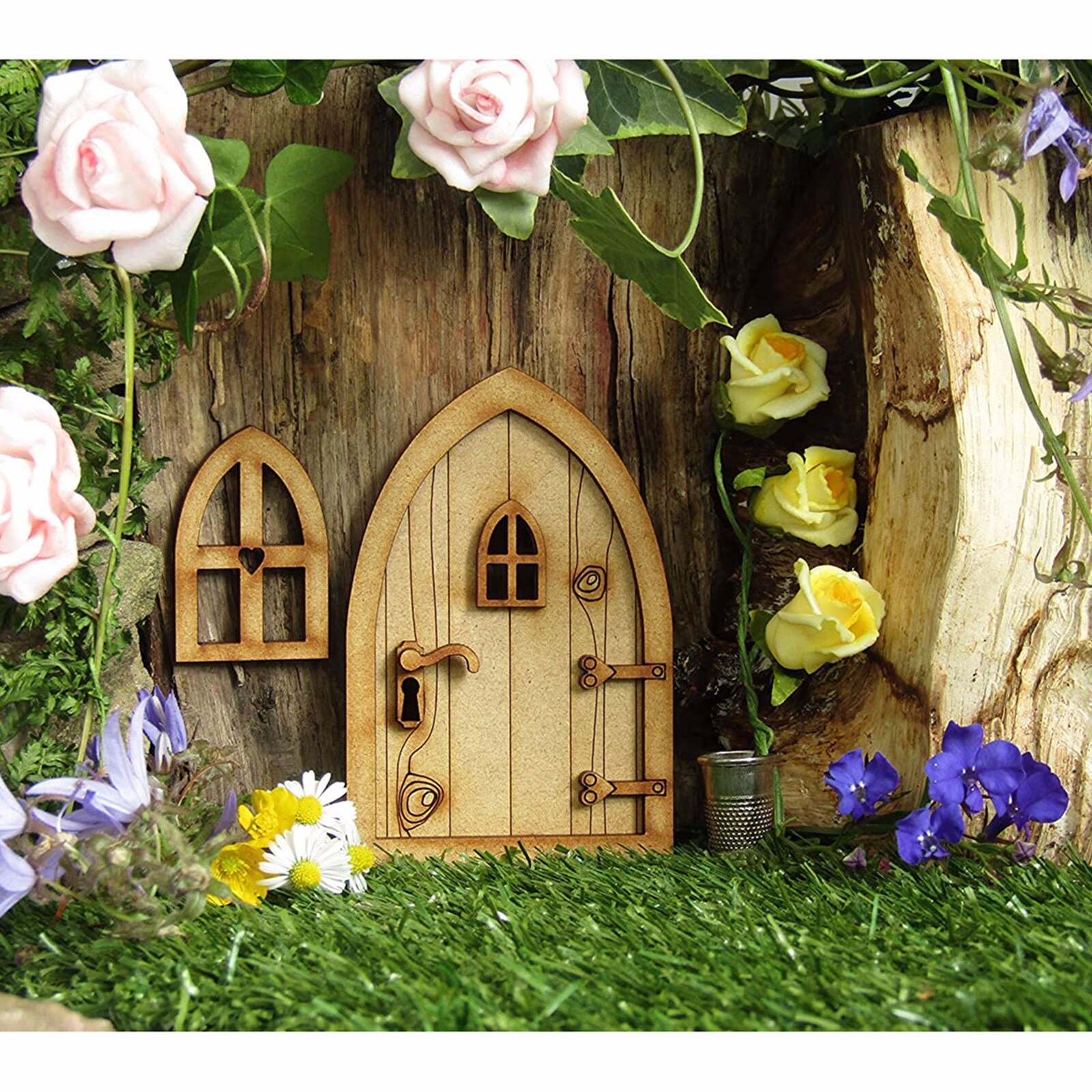 Slapen Diy 3D Diy Deur Decoratie Houten Deur Craft Kit Met Flowesupport En