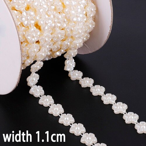 2m krystal rhinestone abs efterligning perle perler kæde trim til diy håndlavet tøj dekoration smykker håndværk tilbehør: Stil 01