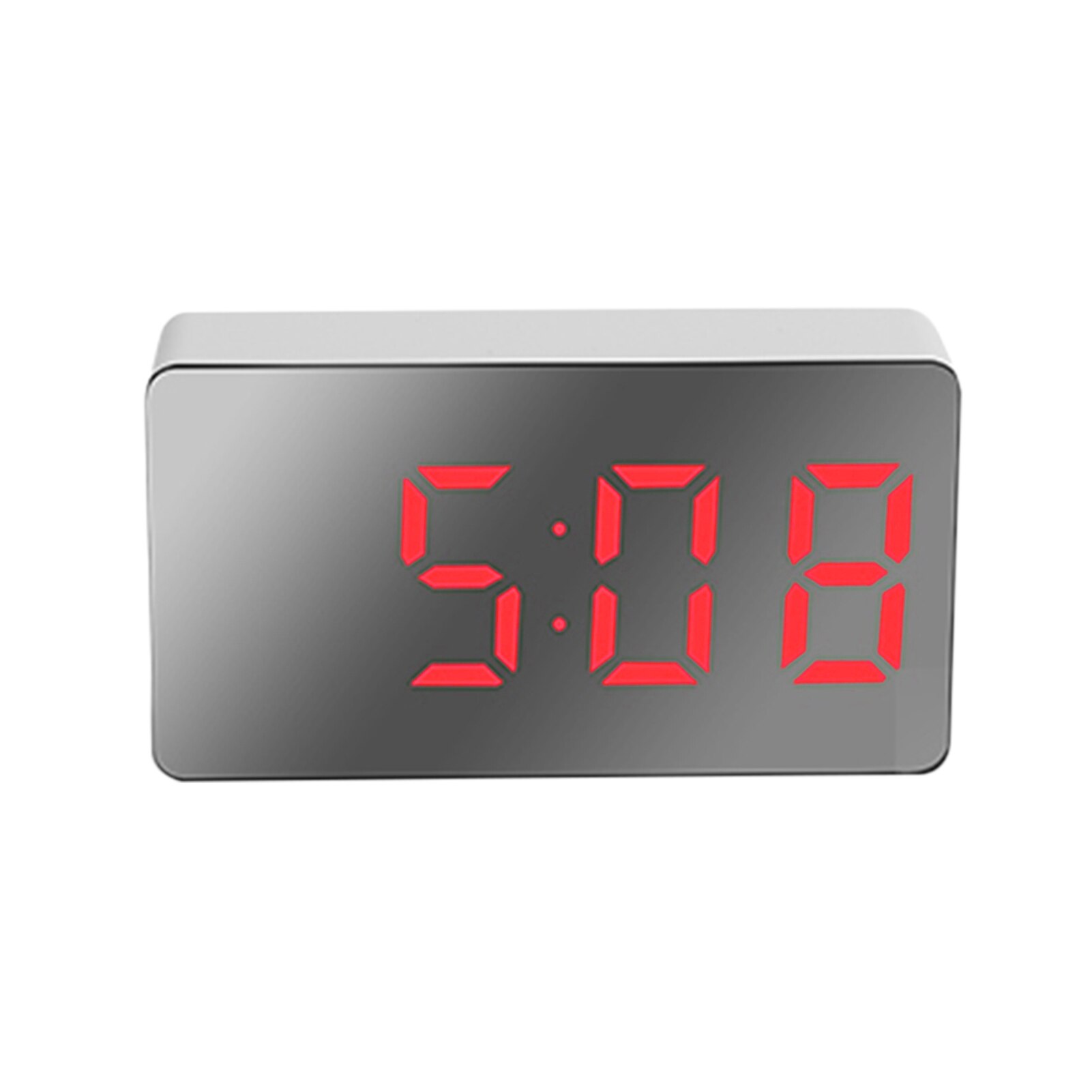 Clock Alarm LED Mirror Clock Electronic Digital Travel Clock Alarm Clock Mirror Car Clock USB Powered Electronic Desktop Clocks: Pink