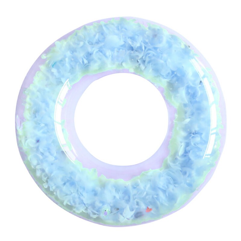 Flotador inflable para piscina de 7 tamaños, anillo de goma circular, EN LA Piscina , juguetes, colchón de agua, cama de playa para adultos y niños: blue 90 cm