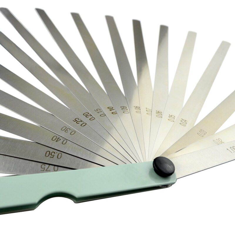 Motorcycle Parts 0.02mm to 1mm 17 Blade Thickness Gap Metric Filler Feeler Gauge Measure Tool 100B 200A 300A