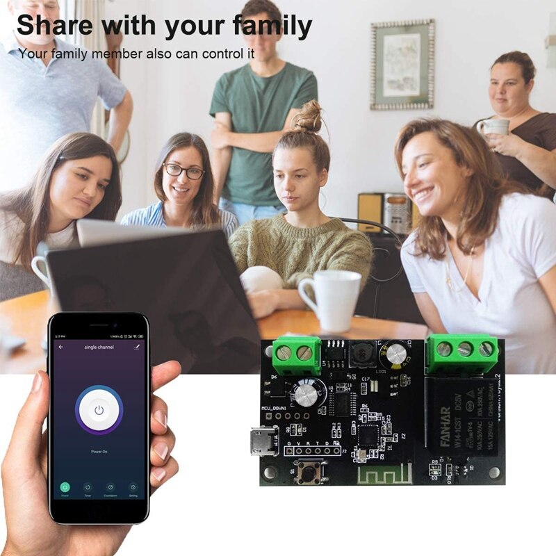 Wifi Momentary Inching Relay Self-Locking Switch Module DC 7-32V Wifi Relay Switch Smart Life/Tuya APP Remote Control