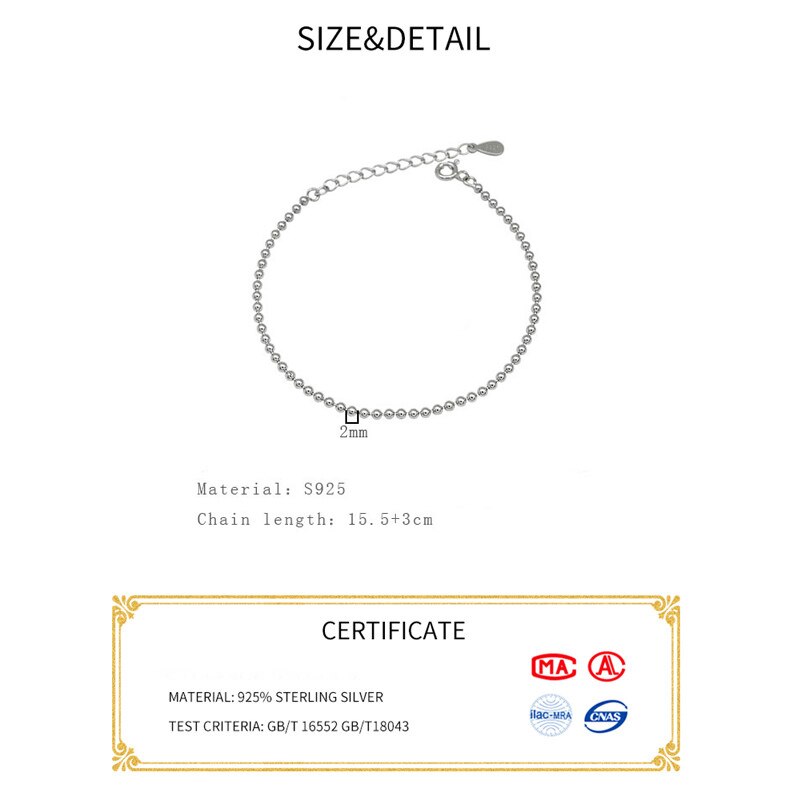 La Monada Fijn Zilver 925 Sieraden Armband Vrouwelijke Vrouw Kralen Ketting Minimalistische Armbanden Voor Vrouwen Zilveren 925 Sterling