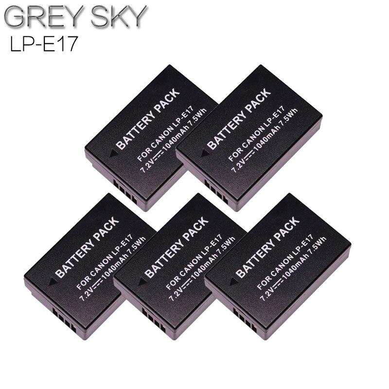 LP-E17 LP E17 LPE17 Rechargeable 1040mAh Lithium Batterie Pour Appareil Photo Numérique Canon EOS M5 M6 200D T6I T6S 750D 760D 77D X8I: 5battery