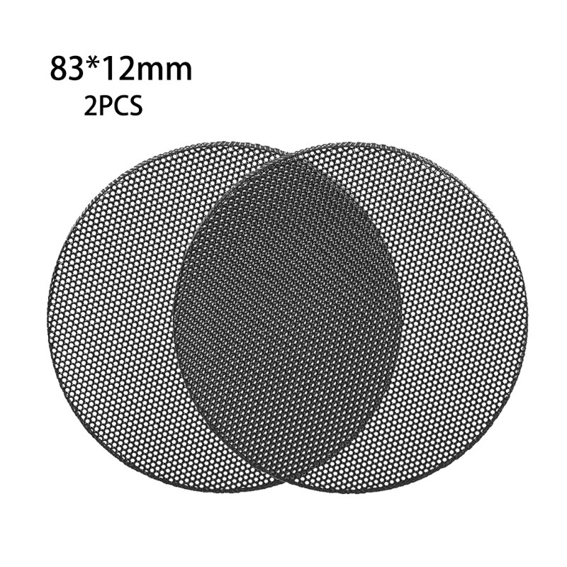 2Pcs Speaker Conversion Net Cover Car Audio- Decorative Circle Metal Mesh Grille 203A: Black