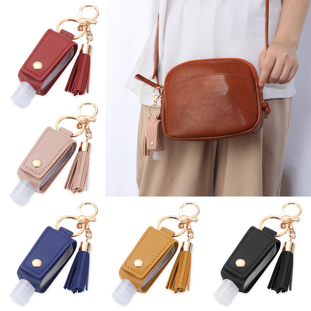 30Ml Kwasten Squeeze Flessen Lederen Hervulbare Hand Wassen Flessen Herbruikbare Douchegel Sleutelhanger Houder Reizen Accessoires