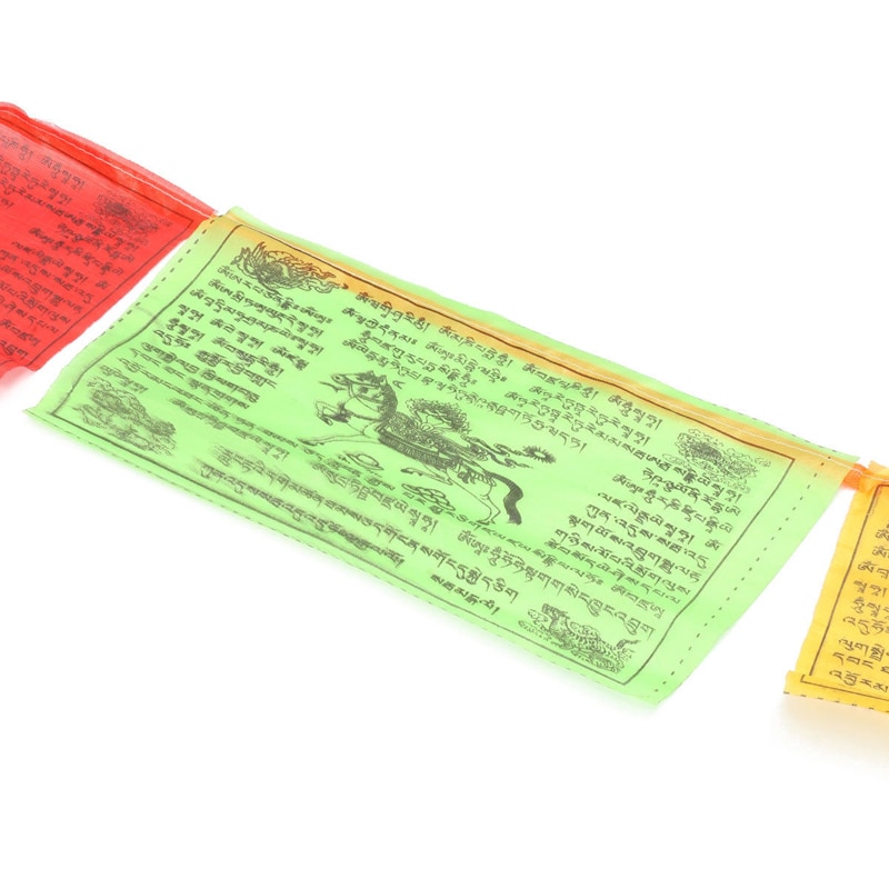 Religiøse flag tibetanske buddhistiske forsyninger farveprint bønneflag kunstig silke tibet lunge ta banner skrifter streamer
