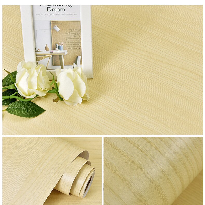60*100cm Waterproof Wood Vinyl Wallpaper Roll Self Adhesive Contact Paper Doors Cabinet Desktop Furniture Decorative Sticker: Gold