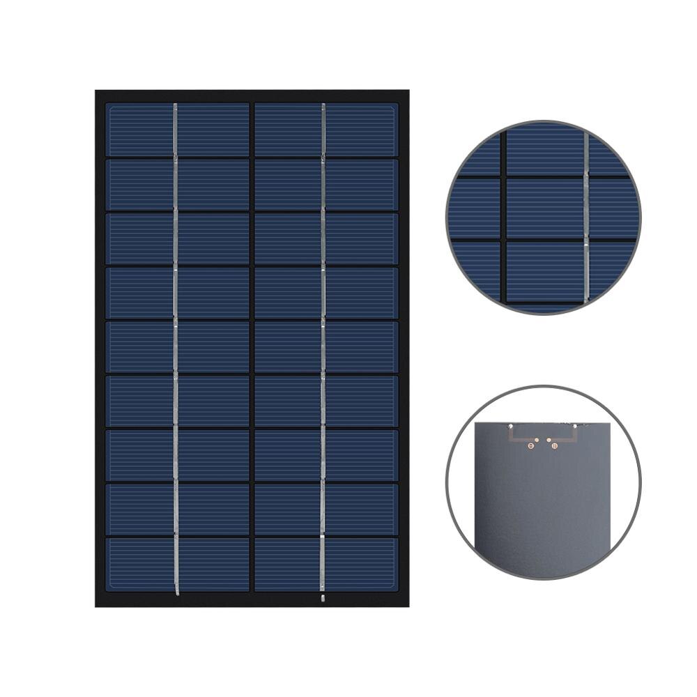Solpanel 3w 5w 9v bærbar soloplader mini solsystem diy til batteri mobiltelefon opladere solcelle vandtæt