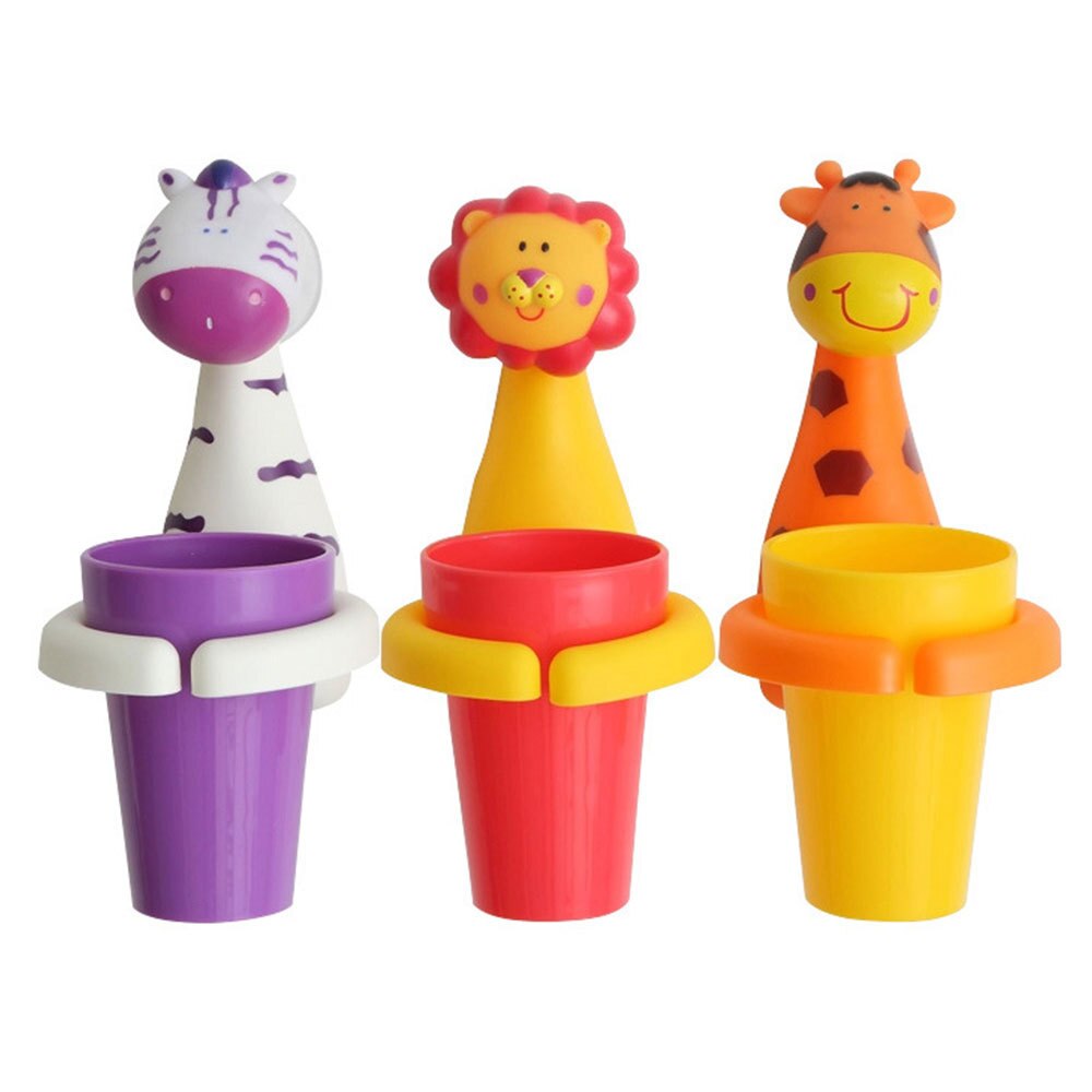 Kreative Saugnapf Zahnbürste Halfter Baby freundlicher freundlicher Zahnbürste Saugnapf Nette Ebene Giraffe Schwein Zahn Pflege Tasse