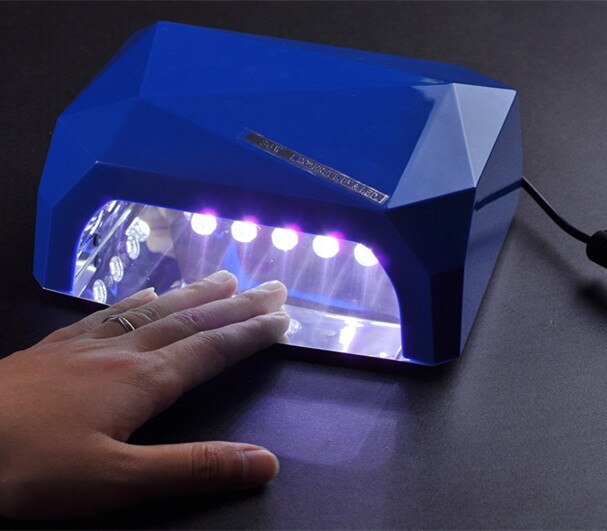 Met Sensor LED Nail Lamp Nail Droger Diamant Vormige 36 W LED CCFL Curing Nail Gereedschap voor UV Gel Nagellak Art Gereedschap Dimond: Blue