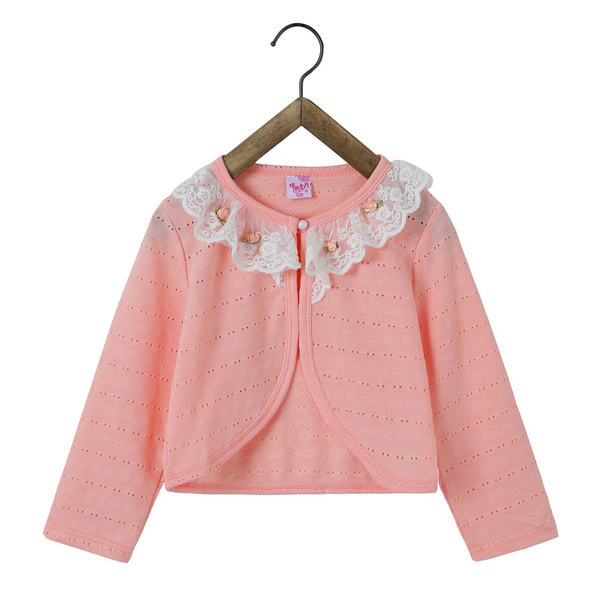 2022 Baby Girls Outerwear 100% Cotton White Baby Girl Jacket Cardigan Sweater For 1 Year Old Baby Girls Clothes RKC175005