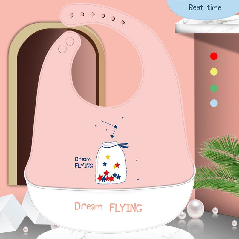 Dessin animé arc-en-ciel bébé bavoirs imperméable Silicone éléphant voiture imprimer bébé trucs fille garçon bébé alimentation bavoirs réglable enfants bavoir