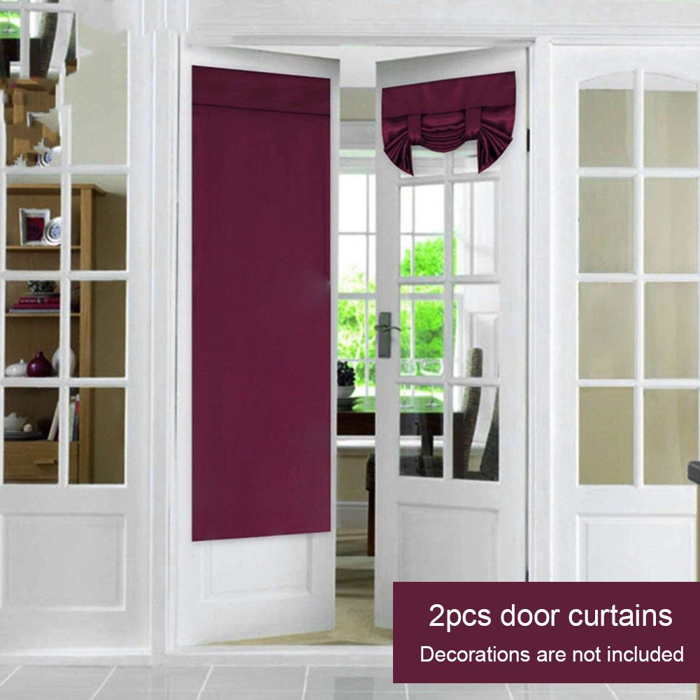 2pcs Decorative Magic Sticker Bedroom Blackout Drapes French Door Curtain Panel Privacy Protection Window Living Room Home