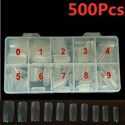 10/50/500Pcs Valse Nep Nagels Tips Manicure Kunstnagels Uv Gel Polish Nail Art Practice Display praktijk Gereedschappen Kaart: Style 5 Transparent