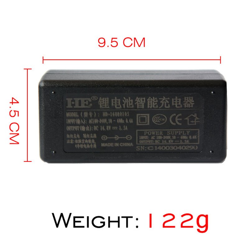 kingwei AC Adapter Charger - 16.8V 1.5A Output - EU/US/UK Plug - For 18650 Battery Packs
