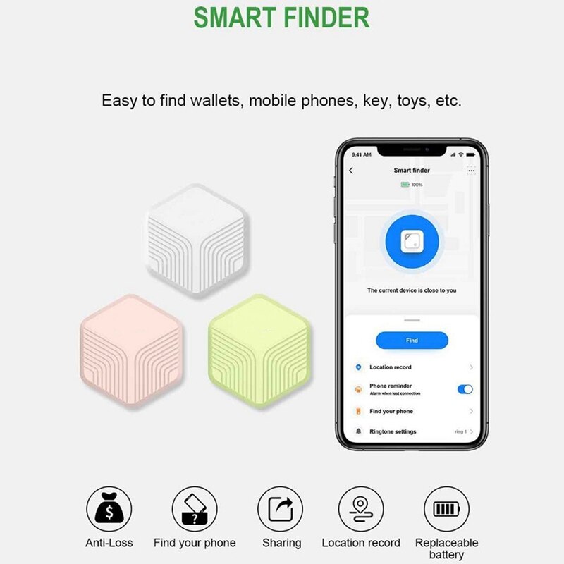 Buscador de llaves, obturador remoto para cámara Bluetooth Smartphone, buscador antipérdida bidireccional para encontrar mascotas, carteras y llaves