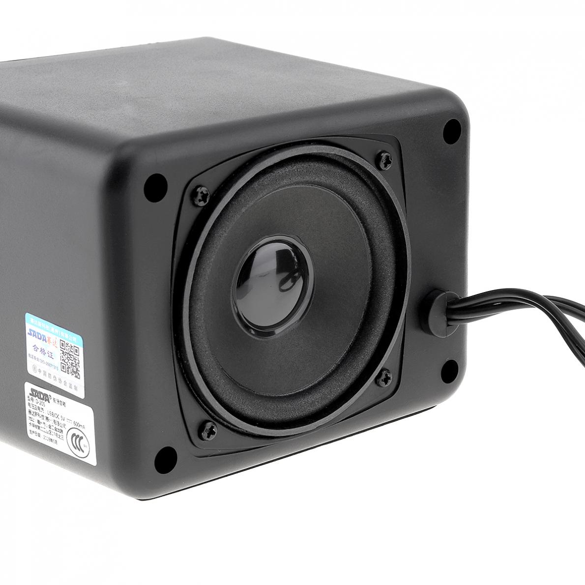 Altavoz de ordenador con Subwoofer USB 2,0 de SADA D-205 con enchufe de Audio de 3,5mm y enchufe de alimentación USB para ordenador de sobremesa ordenador portátil MP3 teléfono móvil MP4