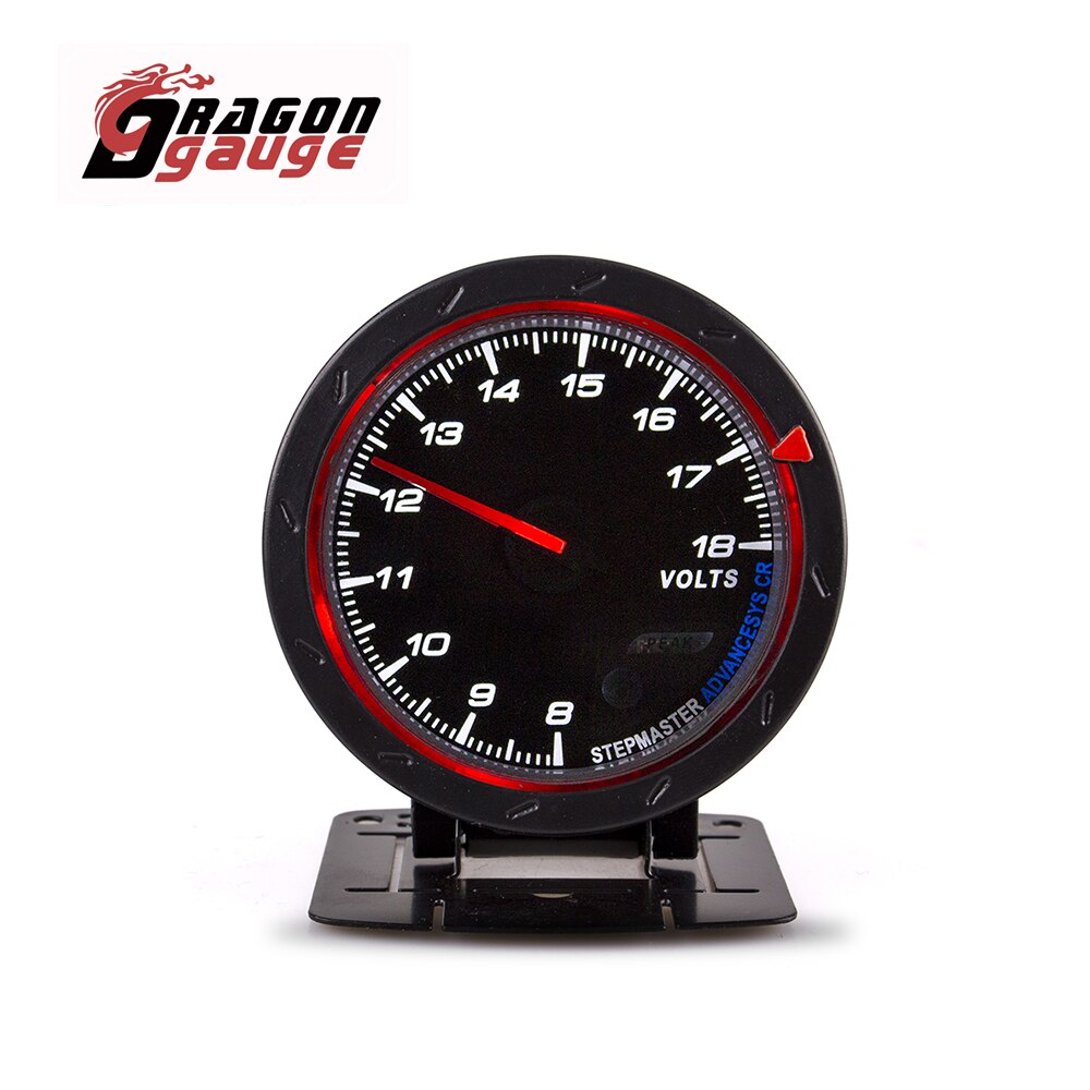 DRAGON GAUGE 60MM Tachometer RPM Water Temp Oil Temp Oil Press Boost Voltmeter Air Fuel Ratio EGT Gauge Car Gauge for 12V Car: Voltmeter